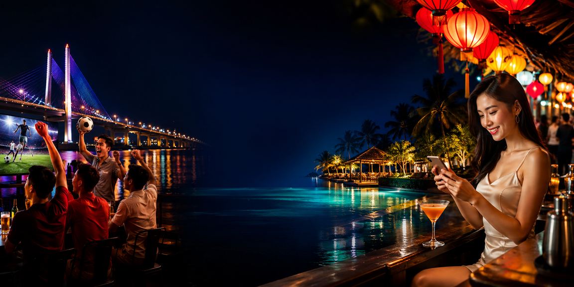 Người chơi sử dụng điện thoại tại chợ đêm Cần Thơ để trải nghiệm casino di động