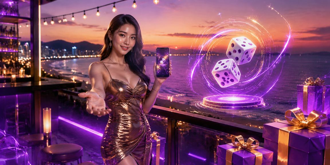 Người chơi tại bãi biển Nha Trang thưởng thức trò xúc xắc tài xỉu bên bờ biển buổi chiều